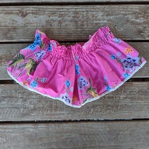 Indah Mika smocked band flouncy shorts pink